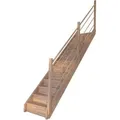 Treppe Mykonos Eiche Gerade Setzstufen Holz-Design-Geländer Rechts FSC®