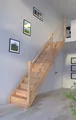 Holztreppe Mykonos Gerade-Eiche-Holz-Holz Design Geländer-rechts-mit Setzstufen