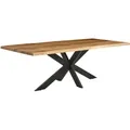 Linea Natura Esstisch, Eiche, Holz, Eiche, massiv, rechteckig, X-Form, 100x76x240 cm, Esszimmer, Tische, Esstische, Baumkantentische