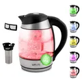 Edelstahl Wasserkocher Glaswasserkocher Temperatureinstellung 1,8L Water Kettle