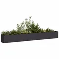 Pflanzkübel Schwarz 360x40x40 Cm Aus Kaltgewalztem Stahl Für Garten Balkon