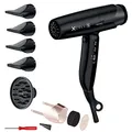 GAMMA+ XCELL S Ionic Haartrockner, 290 g Ultraleichter Haartrockner mit bakterientötender Wirkung, Leise, Smart Memory, LED-Schnittstelle, Selbstreinigende Technologie (SCHUKO-Stecker, Mattes Schwarz)