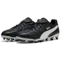 PUMA KING LIGA FGAG Fußballschuh für Rasenplätze und Kunstrasen, mit weichem Lederobermaterial schwarz 41 EU