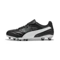 PUMA King Liga FG/AG Fußballschuh, Unisex, Schwarz/Silber/Weiß, 7.5 UK