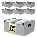 Bada Bing 6er Set stabiler Filzkorb in hellgrau für Regal und Kleiderschrank - faltbarer Organizer - kleiner Faltkorb zur Aufbewahrung - Aufbewahrungsbox aus Filz Korb Box
