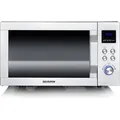 Severin Mikrowelle MW 7777, mit Heißluft & 1200 Watt Grill, 900 Watt, silber, ohne Drehteller, Garraum 25 Liter