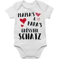 Shirtracer Shirtbody Mamas und Papas größter Schatz Sprüche Baby weiß 3/6 Monate