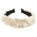 axy Haarreif Haarreif mit Blumenkranz Look, Vintage Look zur Hochzeit Damen Haareifen Haarband beige