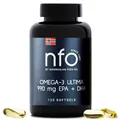NFO OMEGA 3 ULTIMA [120 Kapseln] Hergestellt in Norwegen Höchsten Konzentration Fischöl an EPA, DHA und Vitamin E Konzentration in veresterter Triglyceridform Natural Komplex aus frisch Wildfisch