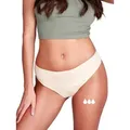 Taynie Periodenslip Brazilian - Periodenunterwäsche leichte Blutung - Damen Auslaufsichere Periodenunterwäsche / Periodenslip aus Bio Baumwolle beige|braun 34/XS