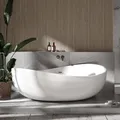 Bernstein Badewanne WAVE Acryl Weiß glänzend 180 x 110 cm, Freistehende Badewanne Acryl weiß oval breit