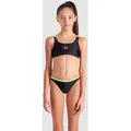 Sport Bikini Mädchen arena Einfarbig - Black-soft Green-water-soft Green - 116
