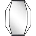 Beliani - Wandspiegel Grau 80 X 60 Cm In Geometrischer Form Achteckig Modern