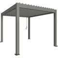 Biohort Pergola 3 m x 3,5 m Quarzgrau-Metallic/Silber-Metallic