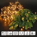 ECD Germany LED Cluster Lichterkette mit 1200 LEDs Warmweiß 24 m, mit 8 Programmen IP44 Innen und Außen Büschellichterkette Weihnachtsbeleuchtung Deko