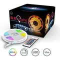 10m LED Band Stripe RGB Streifen Lichtleiste 230V warmweiß Fernbedienung dimmbar - Weiß