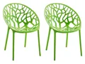 CLP 2er Set Gartenstühle Hope Kunststoff I Stapelstühle wetterfest und UV-beständig I Outdoorstühle pflegeleicht I Sessel für draußen, Farbe:grün