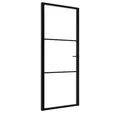 vidaXL Zimmertür, Innentür ESG Glas und Aluminium 83x201,5 cm Schwarz
