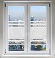 NDIGOS UG Folie für Duschkabine Bad Fensterfolie Dusche Glasdekorfolie Sichtschutzfolie Streifendesign satiniert Blickdicht - auch mit Individueller Breite - selbstklebend - matt