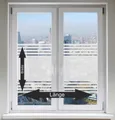 INDIGOS UG Fensterfolie FrostLine – Sichtschutzfolie Streifen Satiniert für Dusche & Bad