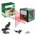 Bosch Kreuzlinienlaser Quigo mit Universalklemme MM 2 (einfaches und präzises Ausrichten mit flexibler Positionierung des Tools dank Klemme, im Karton)