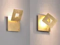 2er SET LED Wohnzimmer Wandleuchten innen mit indirekter Beleuchtung Gold, 18cm