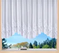 Weckbrodt Bogenstore Savannah, Kräuselband (1 St), halbtransparent, Jacquard, Jacquard, Bogenstore, halbtransparent, Bordüre, Kante, floral, Store