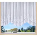 Bogenstore WECKBRODT "Savannah" Gr. 1, weiß, B:300cm H:145cm, Jacquard, Polyester, Gardinen, Jacquard, Bogenstore, halbtransparent, Bordüre, Kante, floral, Store