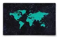 Silent Monsters Mauspad 240 x 200 mm Stoff Mousepad Weltkarte grün - Vernähter Rand, rutschfest & leise, Gaming Büro Office Homeoffice - 24 x 20 cm Mouse Pad Mat - Mausunterlage klein alle Maus Arten