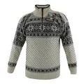 HomeOfSocks Original Norweger Herbst Winter Pullover aus 100% Reiner Neuer Wolle Schurwolle (Weiß, L)