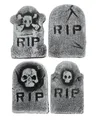 4er Pack Mini Grabsteine aus Styropor als Halloween Deko