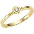 Fingerring OROLINO "Gold 750 mit Brillant 0,07ct." Gr. 19, gelb (gelb, weiß), Fingerringe, Damen, 060 (19,1), 0,07 ct SI = kleine Einschlüsse, Gold