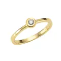 Fingerring "Gold 750 mit Brillant 0,07ct." gelb + weiß 0,07 ct SI = kleine Einschlüsse 060 (19,1) - 0,07 ct SI = kleine Einschlüsse