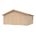 SKANHOLZ Holzgarage "Varberg", BxT: 570 x 525 cm (Außenmaße), Holz - beige