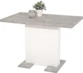 Esstisch Britt - Nachbildung Beton-Optik - ausziehbare Tischplatte - Säulengestell - Maß 110-150x70cm