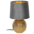 Tischleuchte Tischlampe SOPHIA Keramikfuss Stoffschirm grau max. 40W REALITY