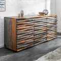 riess-ambiente Massives Sideboard RELIEF 160cm Sheesham Holz grau smoke finish mit aufwändiger Front Kommode Schrank Anrichte
