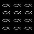 Oblique-Unique® 12 Stück Fisch Sticker Strass Steine zum Verzieren oder Aufkleben oder Einkleben von Karten - Kommunion Taufe Deko Tischdeko