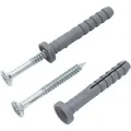 Protektor - Schlagdübel Kreuzschlitz, Nageldübel, Set Aus Dübel Und Nägel 100 Stück, 6 X 40 Mm, A1 Silber Trockenbau Schrauben, Montage Deckenprofile
