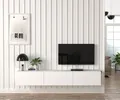 moebel17 Damla TV Lowboard hängend, grifflose Türen viel Stauraum 3 Fächer, Board für Wohnzimmer,Hängeboard Designerstück,180 x 29,5 x 29,5 cm, 8478 (Weiß)