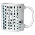 Momentals® Tasse Abschied | Beidseitiges Motiv & Spruch | Verräter mit Kreuzwort