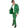 Widmann S.r.l. Kostüm Designer Anzug 'Weihnachtsmann' 2-tlg. UV, Grün - grün XXL