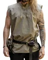 Leonardo Carbone® Ärmelloses Mittelalter Hemd Jean - Mittelalter Kleidung, Mittelalter Hemd Herren, LARP-Kleidung, Festival Outfit, Karneval Kostüm, Freizeithemden - 100% Baumwolle Hanf 3XL
