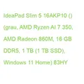 IdeaPad Slim 5 16AKP10 () (grau, AMD Ryzen AI 7 350, AMD Radeon 860M, 16 GB DDR5