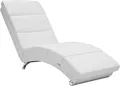 CASARIA® Relaxliege XXL London 186x 89x 55 cm Ergonomisch Kunstleder Gepolstert 180kg Belastbarkeit Wohnzimmer Büro Innen Chaiselongue Relaxsessel Weiß