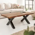 riess-ambiente Massivholz Couchtisch MAMMUT 110cm Akazie Baumkante honey finish 3,5cm Tischplatte Beistelltisch Tisch