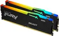 Kingston FURY Beast RGB - DDR5 - Kit - 64GB: 2 x 32GB - DIMM 288-PIN - 6400 MHz / PC5-51200 - CL32 - on-die ECC - Schwarz (KF564C32BBEAK2-64)