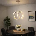 Hängeleuchte Pendelleuchte Esszimmerlampe LED dimmbar geschwungen grau weiß