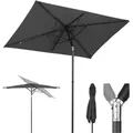 Sekey Balkonschirm 200 X 125 Cm Rechteckiger Sonnenschirm Mit Schnellöffnungs-knopf Uv50+ - Windfest Kippbar - Für Balkon, Terrasse & Garten, Grau