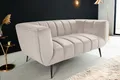 riess-ambiente 2-Sitzer NOBLESSE 165cm champagner / schwarz · Couch mit Bezug aus Samt, Einzelartikel 1 Teile, Federkern-Polsterung · Metall-Füße · Lounge-Sofa im Retro Design